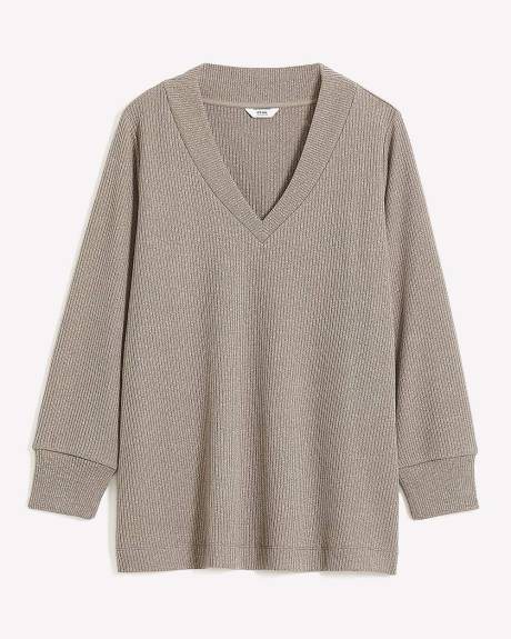 Knit Top with Long Bubble Sleeves