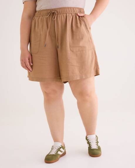 Linen Blend Pull-On Short