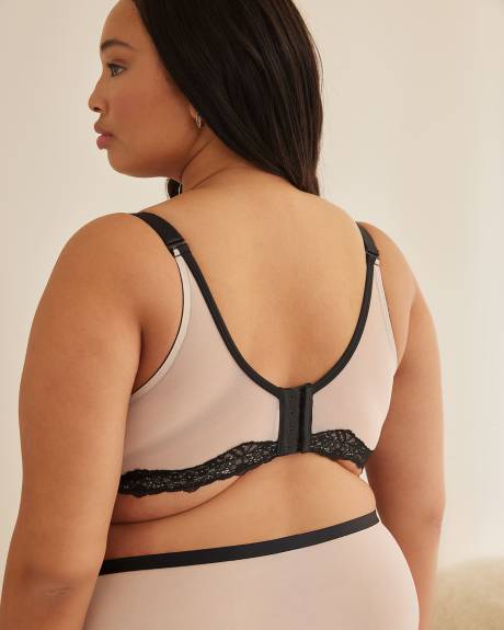 Underwire Padded Plunge Bra with Embroidery - Déesse Collection