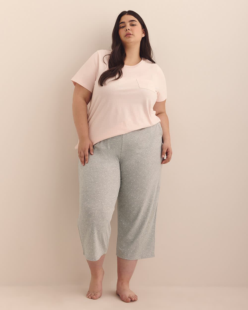 Heather Grey Cotton Capri Pyjama Pant - ti Voglio