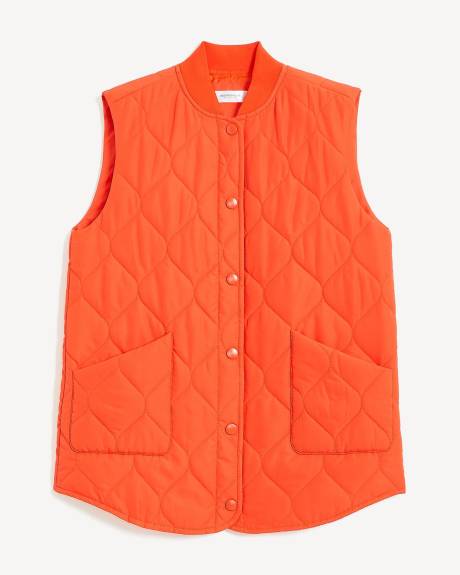 Veste matelassée avec col en tricot côtelé, tissu responsable - Addition Elle