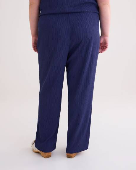 Textured-Knit Straight-Leg Pant