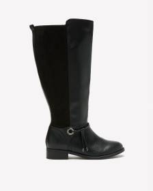 Extra Wide Width, Tall Faux Leather Boot with Stretch Calf