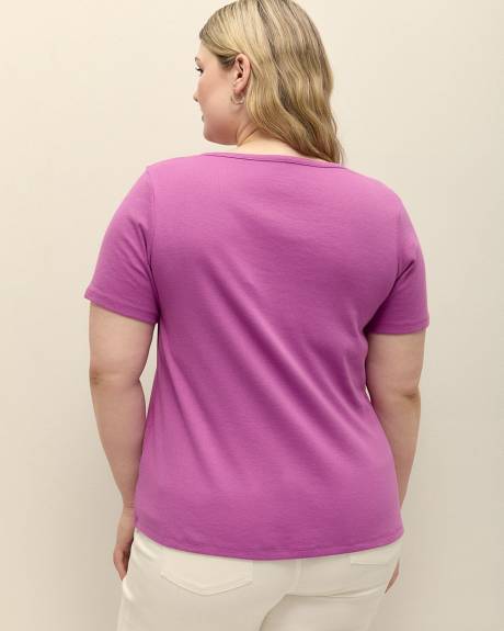 T-shirt en tricot côtelé, coupe girlfriend - Essentiels PENN.