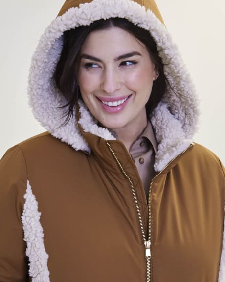 Parka aviateur effet mouton retourné, tissu responsable - Addition Elle
