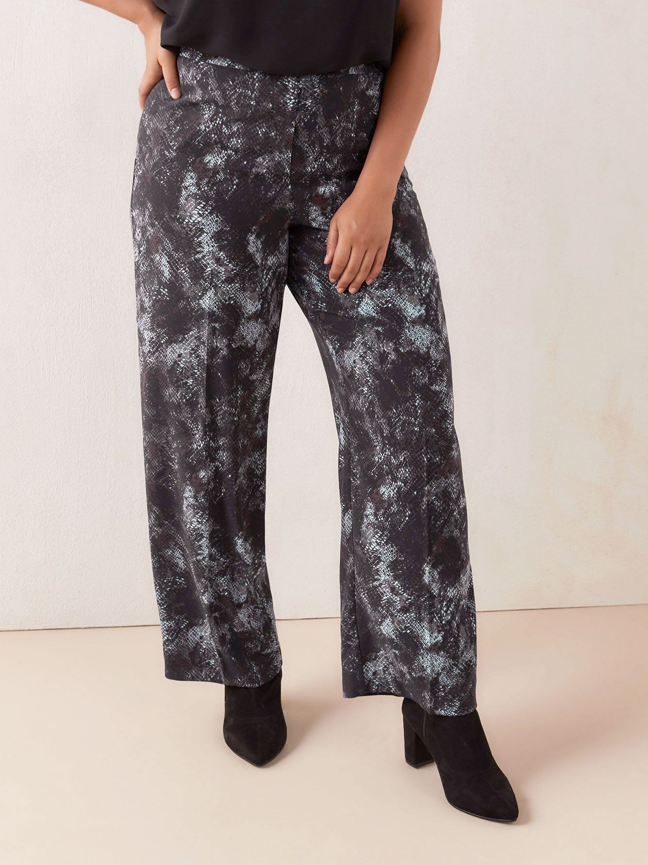 Printed High-Waisted Wide-Leg Pants - Addition Elle