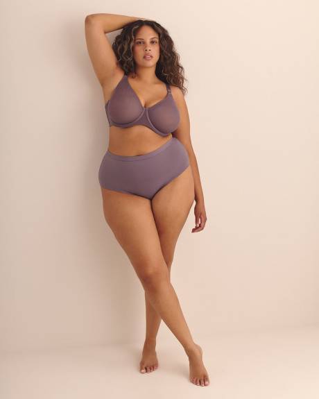 Soutien-gorge violet en maille non doublée, avec armatures - Déesse Collection