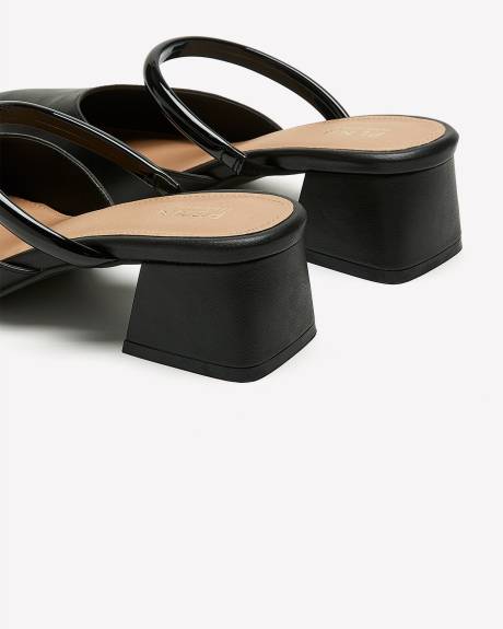 Chaussures Kelly à embout pointu avec talon bloc évasé moyen, pied très large