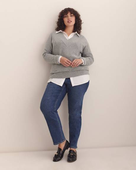 Pull tunique à encolure en V