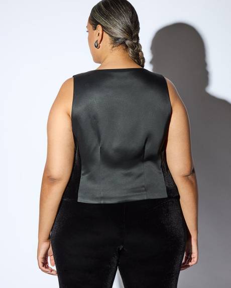 Meredith Shaw x PENN - Black Buttoned Down Velvet Vest