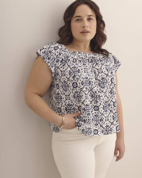 Off-Shoulder Top with Flutter Sleeves