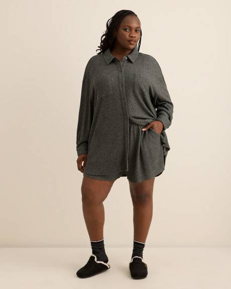 Veste de pyjama boutonnée en tricot gaufré - ti Voglio Veste de pyjama boutonnée en tricot gaufré - ti Voglio