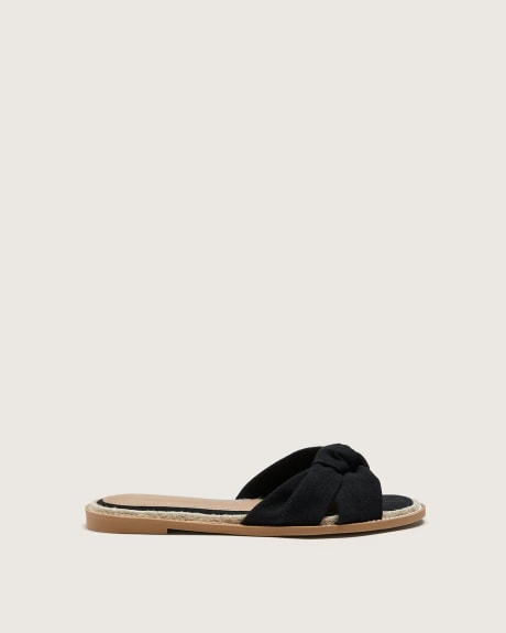 Extra Wide Width, Knotted Bow Slides