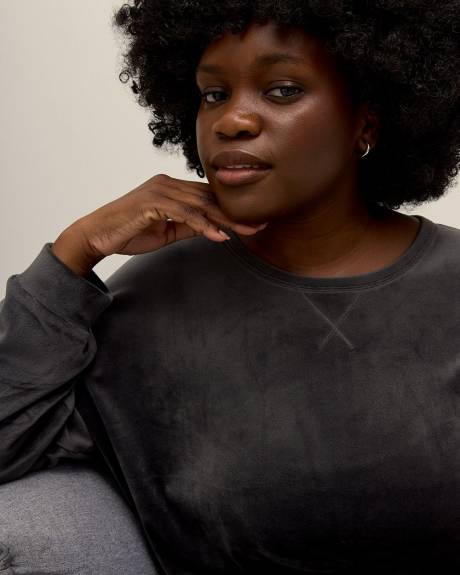 Haut de pyjama à manches longues en velours gris - ti Voglio