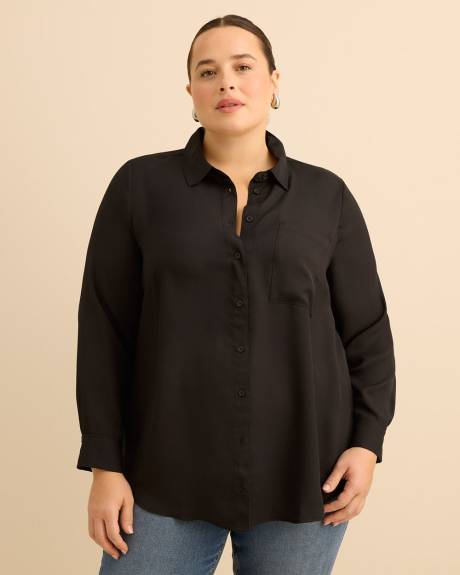 Silky Buttoned Down Tunic