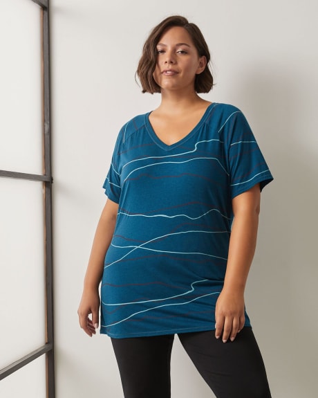 T-shirt imprimé avec col en V - ActiveZone