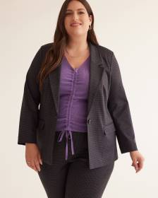 Plaid Ponte de Roma Jacket with Low Lapels
