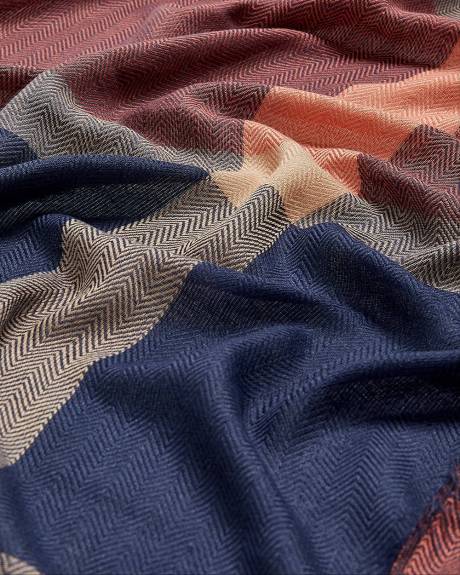 Foulard léger carreauté surdimensionné