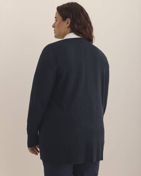 Responsible, Cotton-Blend Tunic Cardigan