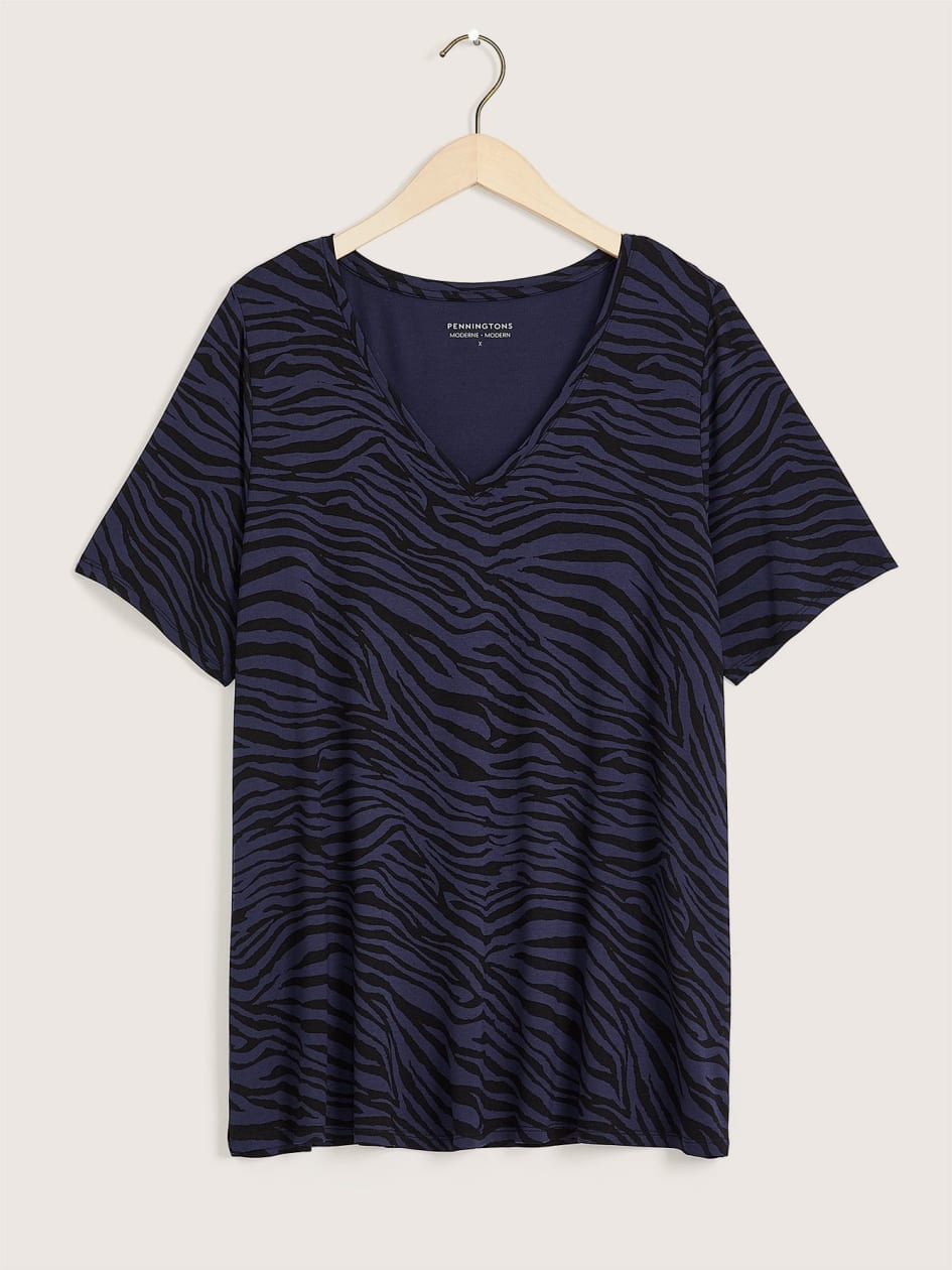 Responsible, Printed Short-Sleeve Modern-Fit Tee with V-Neck