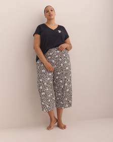 Snoopy Cheetah-Print Straight-Leg Capri Pyjama Pant - ti Voglio