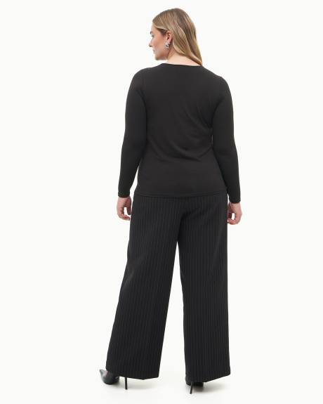 Drape-Neck Knit Top - Addition Elle