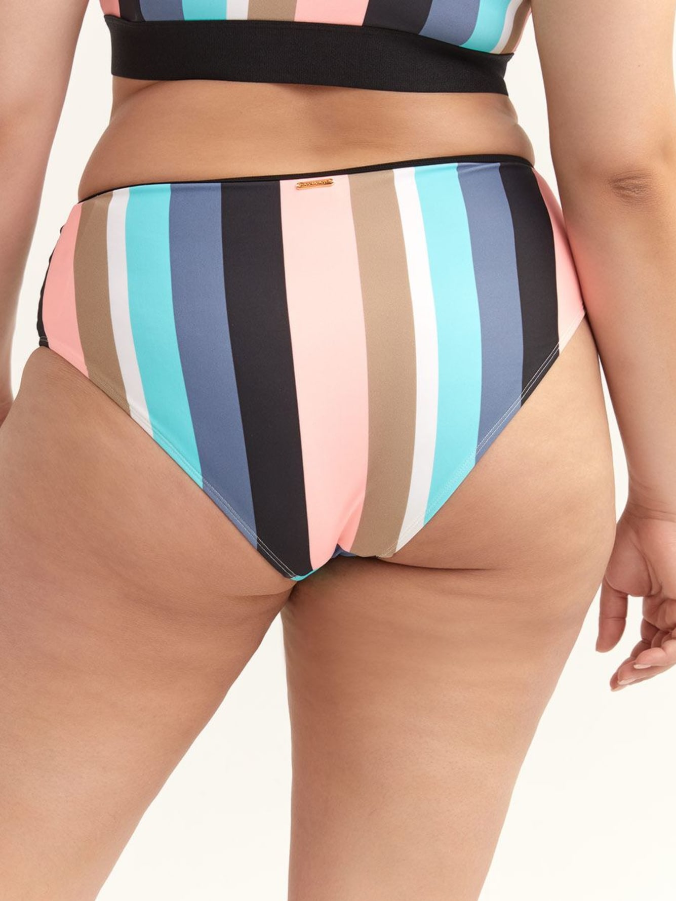 Body Glove, Striped Retro High Waist Swim Brief Penningtons