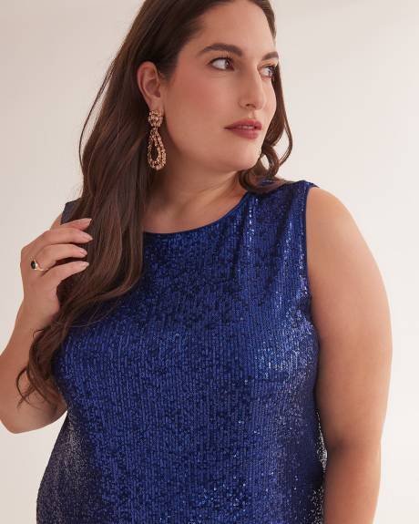 Sleeveless Sequins Knit Dress