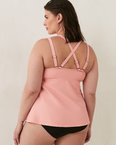 Tankini à col V et bretelles ajustables, tissu responsable