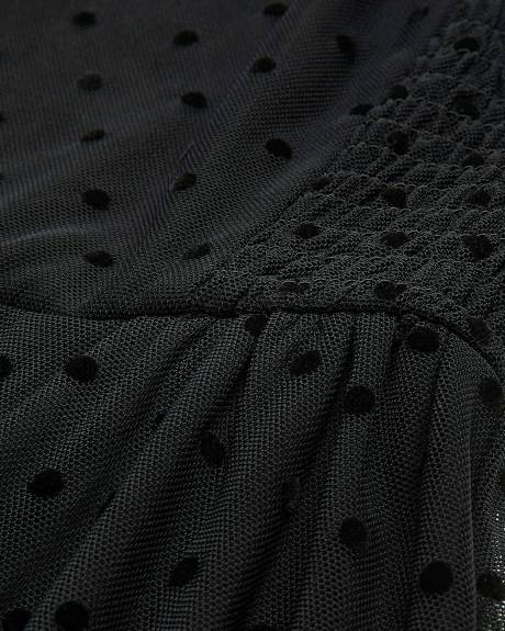 Black Long-Sleeve Sweetheart Midi Dress - Addition Elle