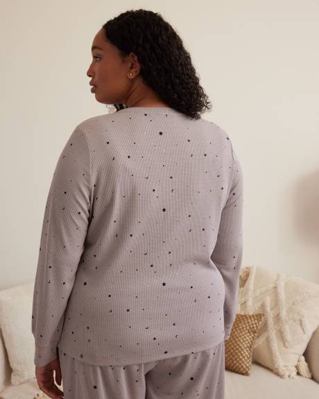 Moon & Star Thermal Knit Pyjama Top - ti Voglio