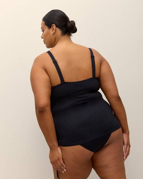 Short Black Rushing Tube Tankini Top