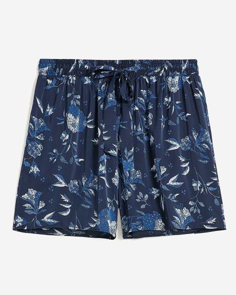 Short boxer tissé avec cordon à la taille - Déesse Collection