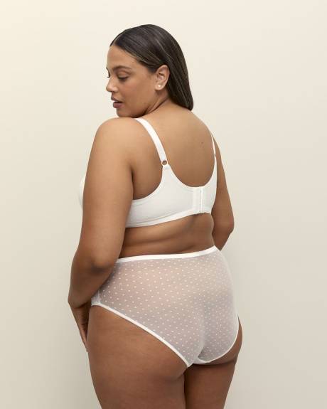 Culotte échancrée blanche avec broderie anglaise - Déesse Collection