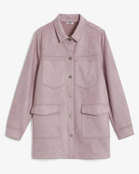Faux Suede Buttoned Down Shacket