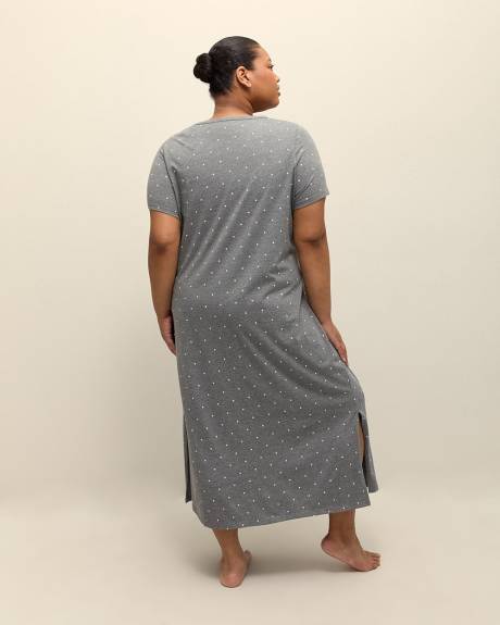 Chemise de nuit longue à pois avec manches courtes - ti Voglio