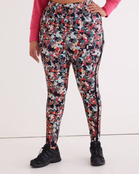 Printed Legging with Mesh Insert - Active Zone