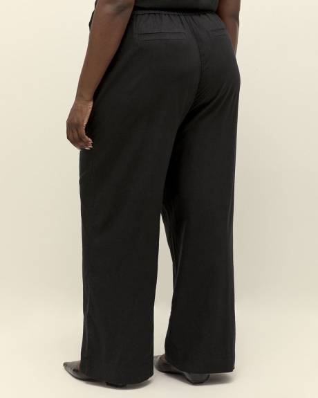 Linen Blend Wide Leg Pant