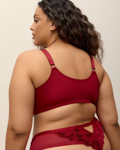 Red Thong with Velvet Lace - Déesse Collection