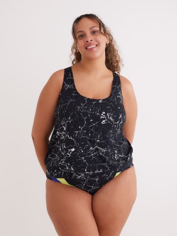 Tankini with Folded Band and Racer Back - Active Zone