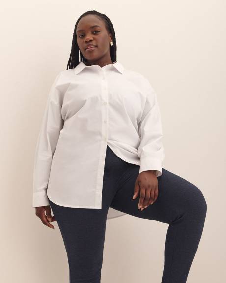 Heather Blue Ponte de Roma Legging with Pockets