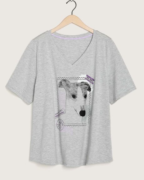 Pyjama Top with Placement Print - tiVOGLIO
