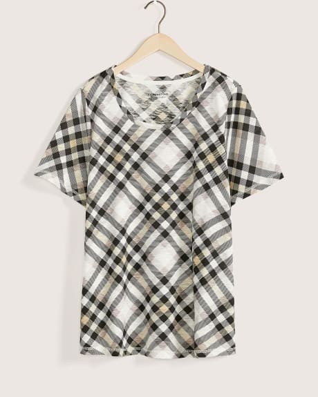 Printed Crew-Neck Curvy Tee - In Every Story