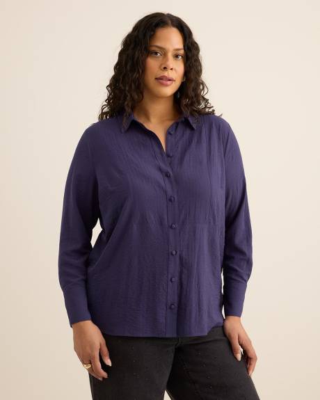 Long-Sleeve Long Tuxedo Shirt