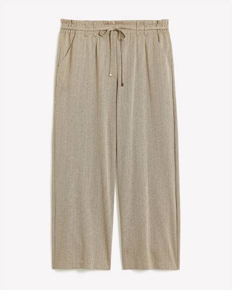Beige Fashion Wide-Leg Paperbag Pant