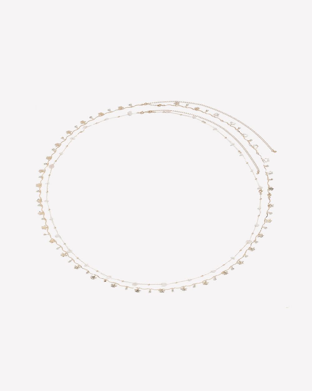 Chaînes de taille avec billes et breloques, ens. de 2