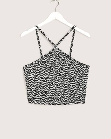 Camisole courte licou noire avec bretelles spaghetti - Addition Elle