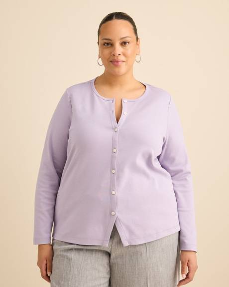 Haut &agrave; manches longues, col rond