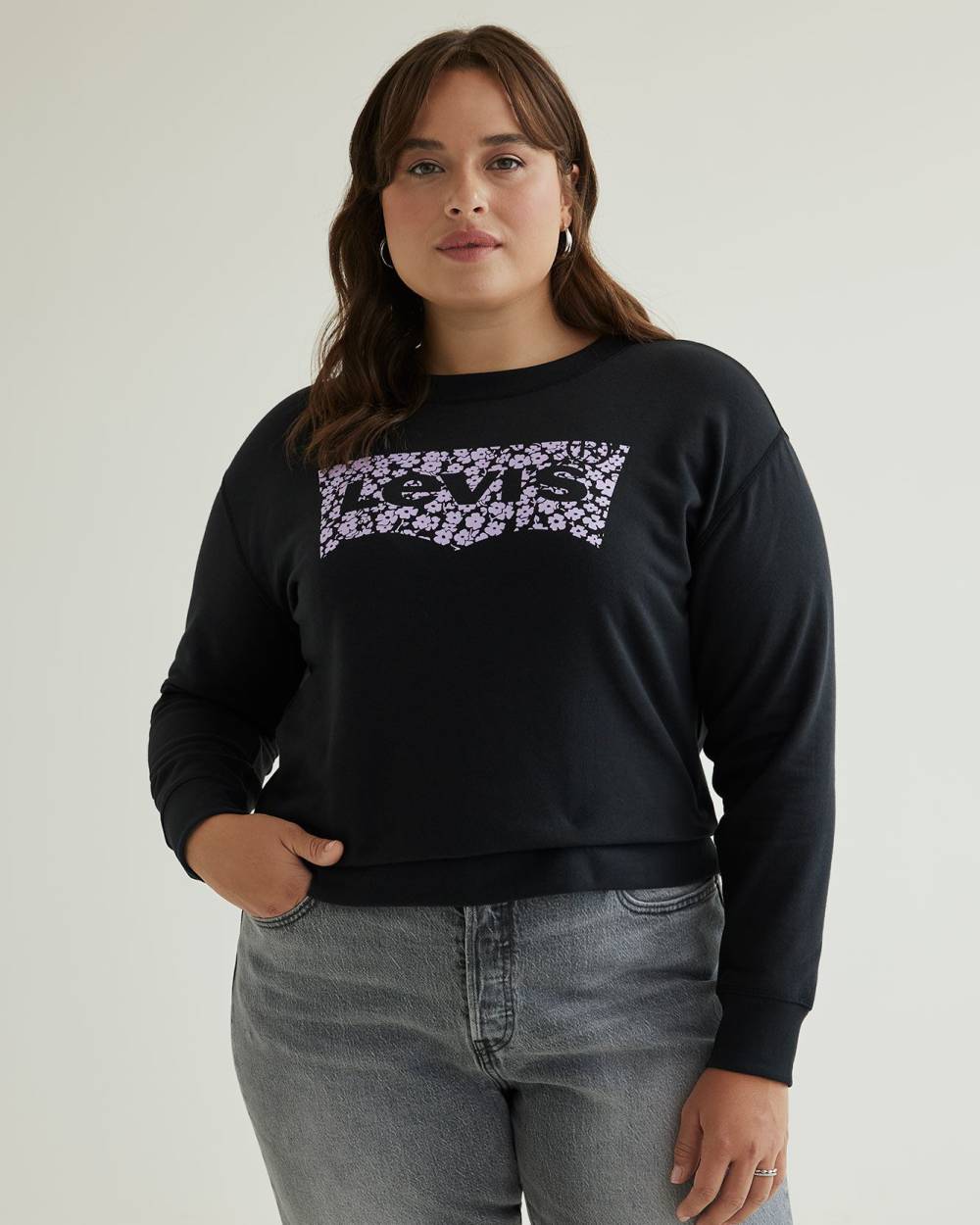 Crewneck Sweatshirt with Batwing Logo Levi s Penningtons