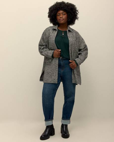 Black and White Tweed Shacket